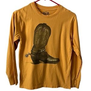 Wes & Willy Western Cowboy Boots With Spurs Long Sleeve Tee Size Small
